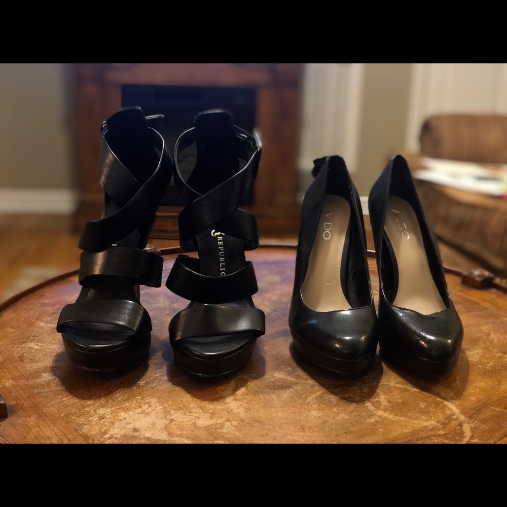 Two Pairs of Black Heels